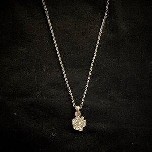 Silver Paw Print Pendant Necklace